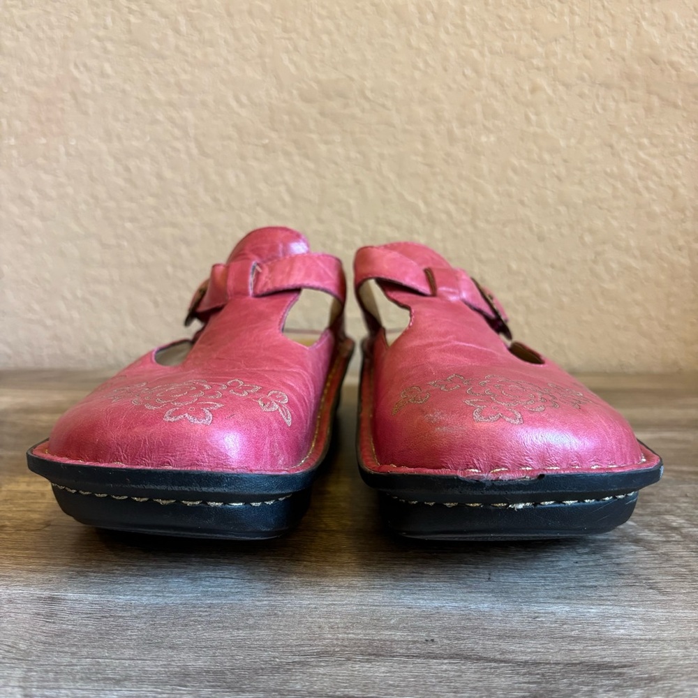 Alegria Pink Clogs Slides Floral Buckle Women’s Size 7 - Picture 6 of 12